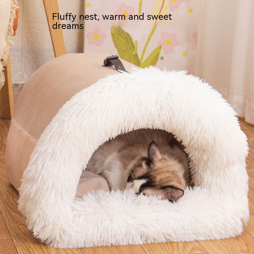 New Splice Portable Pet Nest Portable Autumn And Winter Warm Dog Nest Moisture-proof Long Fur Cat Nest Cross Border Pet Nest - Rokkaku 18 online shop