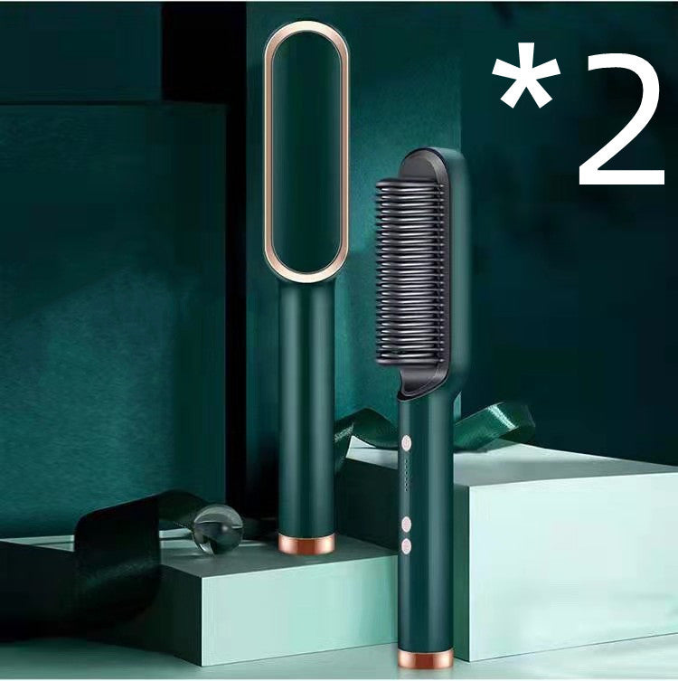 New 2 In 1 Hair Straightener Hot Comb Negative Ion Curling Tong Dual-purpose Electric Hair Brush - Rokkaku 18 online shop
