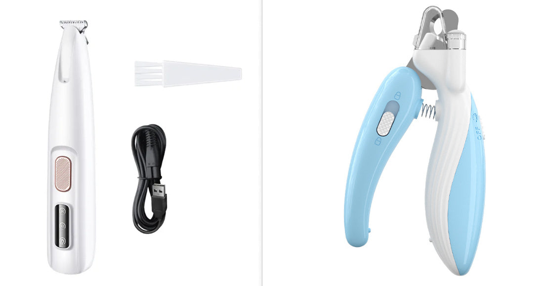 Pets Dog Paw Trimmer With LED Light Fully Waterproof Pet Hair Trimmer With LED Display Dog Clippers For Grooming Widen Blade - Rokkaku 18 online shop