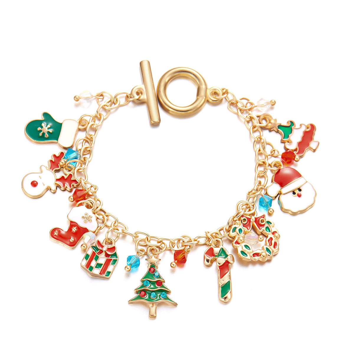 Personalized Christmas Bracelet Christmas Tree Santa Claus Pendant Bracelet For Women Jewelry - Rokkaku 18 online shop