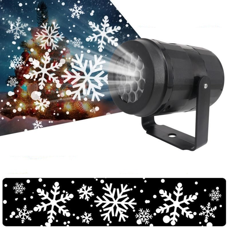Christmas Party Lights Snowflake Projector Light Led Stage Light Rotating Xmas Pattern Outdoor Holiday Lighting Garden Christmas Decor - Rokkaku 18 online shop