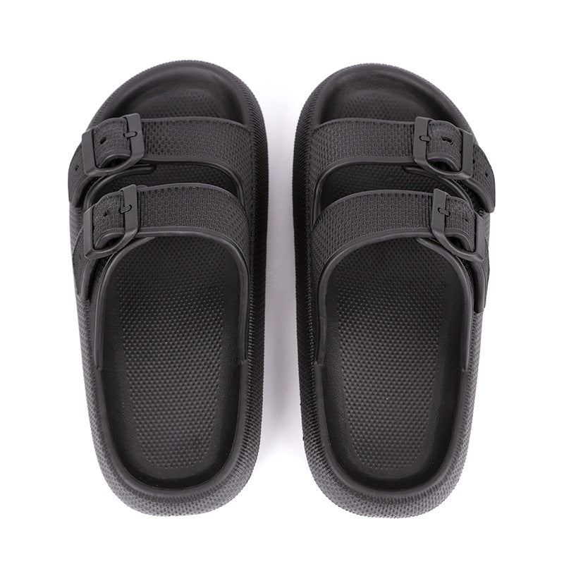Platform Slippers Women's Summer Buckle Home Shoes Fashion Outdoor Wear Soft Bottom Sandals - Rokkaku 18 online shop