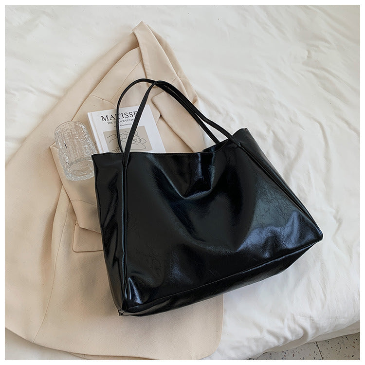 Fashion Handbag New Autumn And Winter Japanese And Korean Large Capacity Soft Leather Shoulder Bag Retro Casual Handbag - Rokkaku 18 online shop