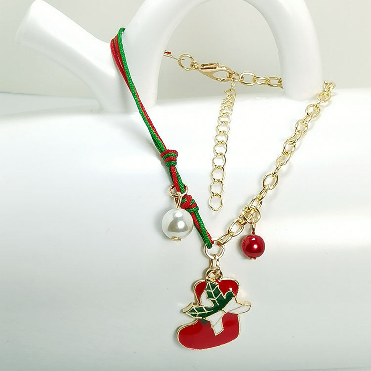 New Christmas Snowman Santa Claus Tree Snowflake Elk Bracelet Christmas Gift Charm Bracelet Chain Pendant For Women New Year Fashion Gift - Rokkaku 18 online shop