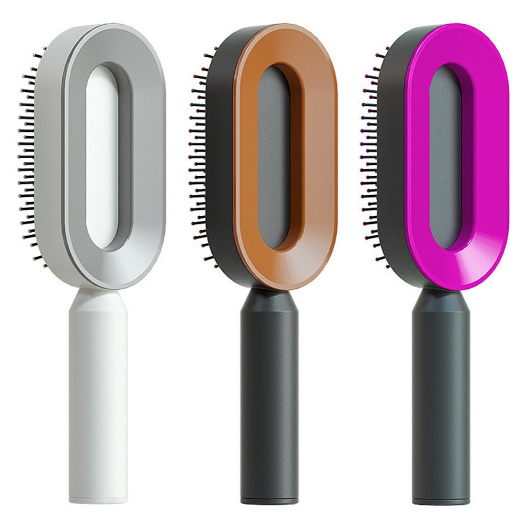 Self Cleaning Hair Brush For Women One-key Cleaning Hair Loss Airbag Massage Scalp Comb Anti-Static Hairbrush - Rokkaku 18 online shop
