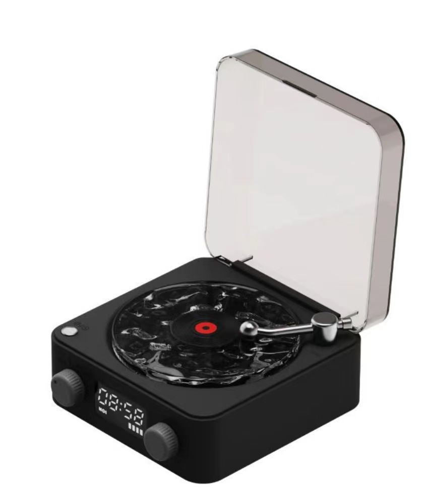 Retro Turntable Speaker Wireless Bluetooth-compatible 5.0 Vinyl Record Player Stereo Sound With White Noise RGB Projection Lamp Effect - Rokkaku 18 online shop