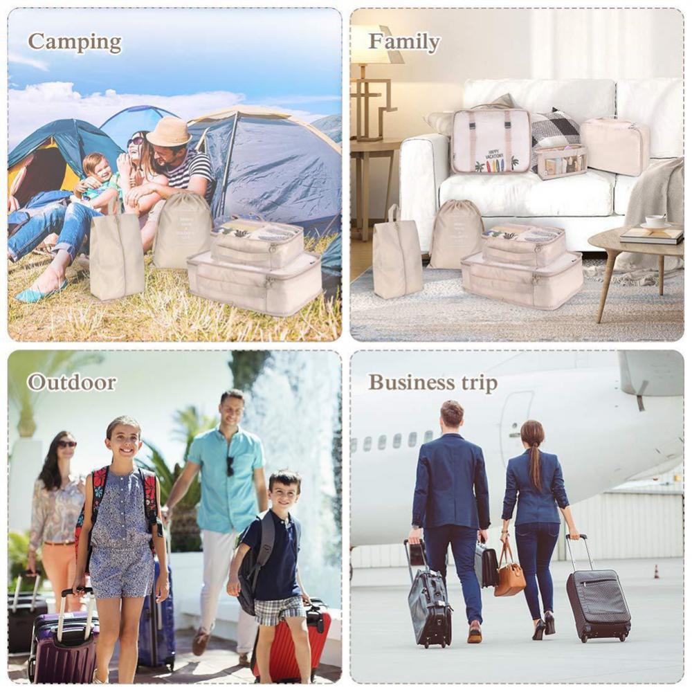 8-piece Set Luggage Divider Bag Travel Storage Clothes Underwear Shoes Organizer Packing Cube Bag - Rokkaku 18 online shop