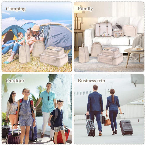 8-piece Set Luggage Divider Bag Travel Storage Clothes Underwear Shoes Organizer Packing Cube Bag - Rokkaku 18 online shop