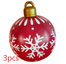 Christmas Ornament Ball Outdoor Pvc 60CM Inflatable Decorated Ball PVC Giant Big Large Balls Xmas Tree Decorations Toy Ball - Rokkaku 18 online shop