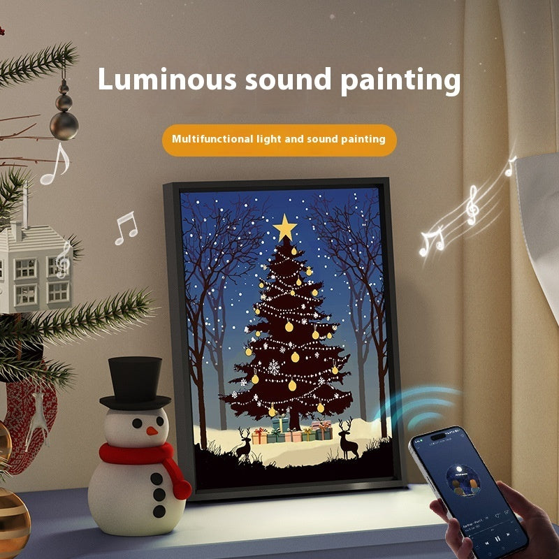 New Luminous Speaker Christmas Tree Painting Bluetooth Speaker Desktop Ornament Gift Light And Shadow Art Lighting - Rokkaku 18 online shop