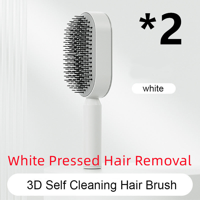 Self Cleaning Hair Brush For Women One-key Cleaning Hair Loss Airbag Massage Scalp Comb Anti-Static Hairbrush - Rokkaku 18 online shop