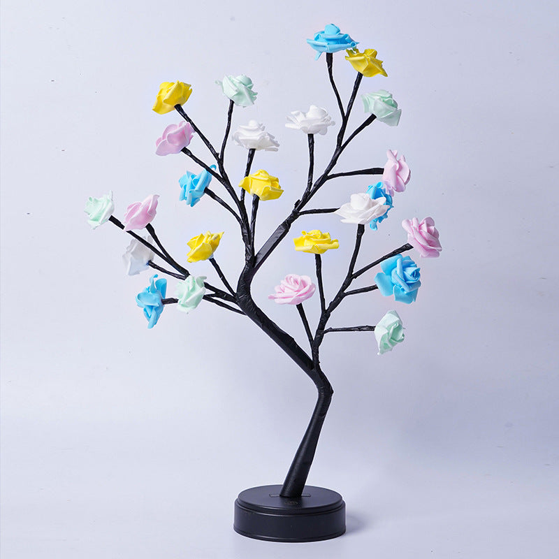 Table Lamp Flower Tree Rose Lamps Fairy Desk Night Lights USB Operated Gifts For Wedding Valentine Christmas Decoration - Rokkaku 18 online shop