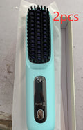 2 In 1 Straight Hair Comb Wireless Hair Straightener Brush Hair Fast Heating Portable Hot Curler USB Charging - Rokkaku 18 online shop