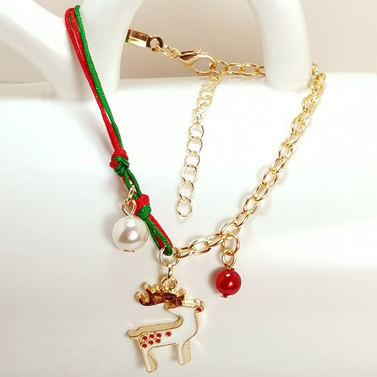 New Christmas Snowman Santa Claus Tree Snowflake Elk Bracelet Christmas Gift Charm Bracelet Chain Pendant For Women New Year Fashion Gift - Rokkaku 18 online shop
