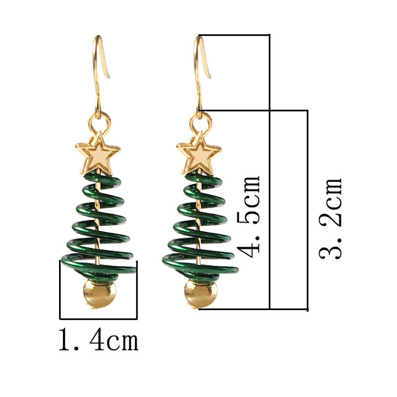 Christmas Earrings Tree Star DIY Earrings - Rokkaku 18 online shop