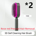 Self Cleaning Hair Brush For Women One-key Cleaning Hair Loss Airbag Massage Scalp Comb Anti-Static Hairbrush - Rokkaku 18 online shop