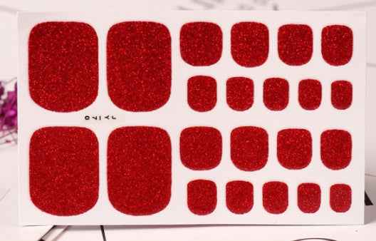 22 Nail Art Stickers Solid Color Green Onion Powder Foot Stickers