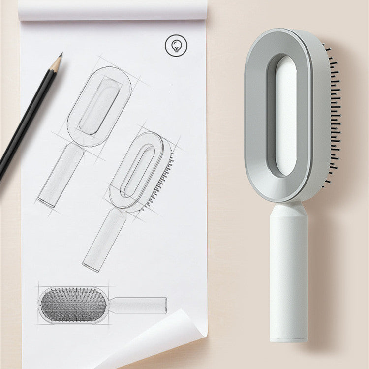 Self Cleaning Hair Brush For Women One-key Cleaning Hair Loss Airbag Massage Scalp Comb Anti-Static Hairbrush - Rokkaku 18 online shop
