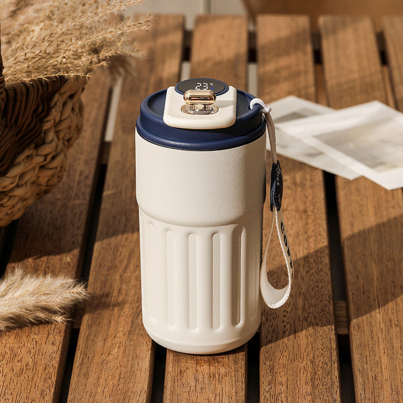 Smart Digital Thermal Bottle Portable Coffee Mug Stainless Steel Water Bottle In-Car Insulated Cup Keep Cold Vacuum Flasks 450ml - Rokkaku 18 online shop