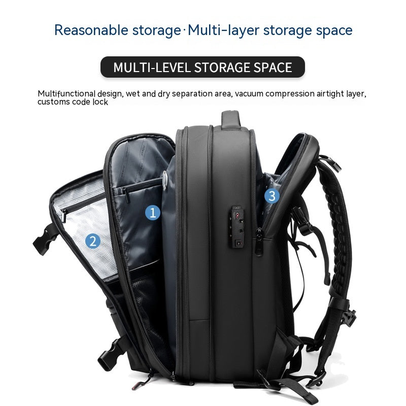 Travel Backpack Men's Business Multifunction Computer Bag Vacuum Compression Large-capacity Backpack - Rokkaku 18 online shop