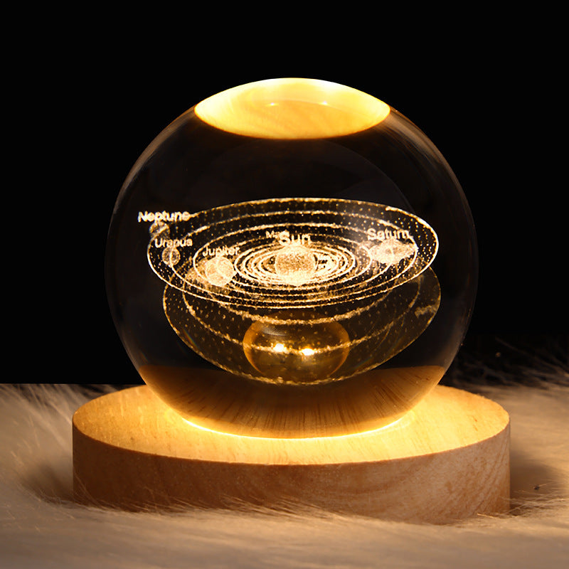 Luminous Starry Sky And Planets Moon Moon Crystal Ball Small Night Lamp Projection Ambience Light Creative Gift New Strange Gift - Rokkaku 18 online shop