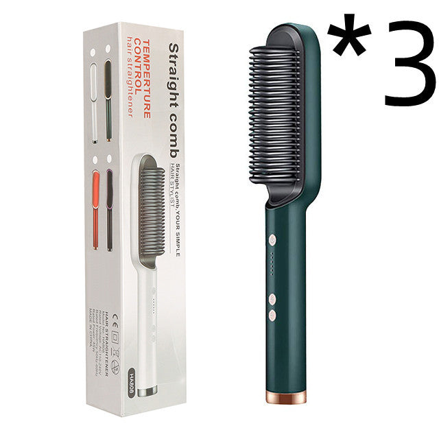 New 2 In 1 Hair Straightener Hot Comb Negative Ion Curling Tong Dual-purpose Electric Hair Brush - Rokkaku 18 online shop