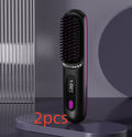 2 In 1 Straight Hair Comb Wireless Hair Straightener Brush Hair Fast Heating Portable Hot Curler USB Charging - Rokkaku 18 online shop