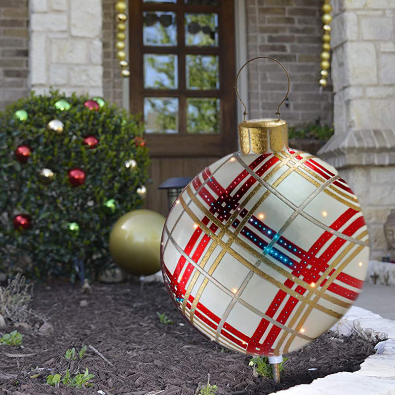 Christmas Ornament Ball Outdoor Pvc 60CM Inflatable Decorated Ball PVC Giant Big Large Balls Xmas Tree Decorations Toy Ball - Rokkaku 18 online shop