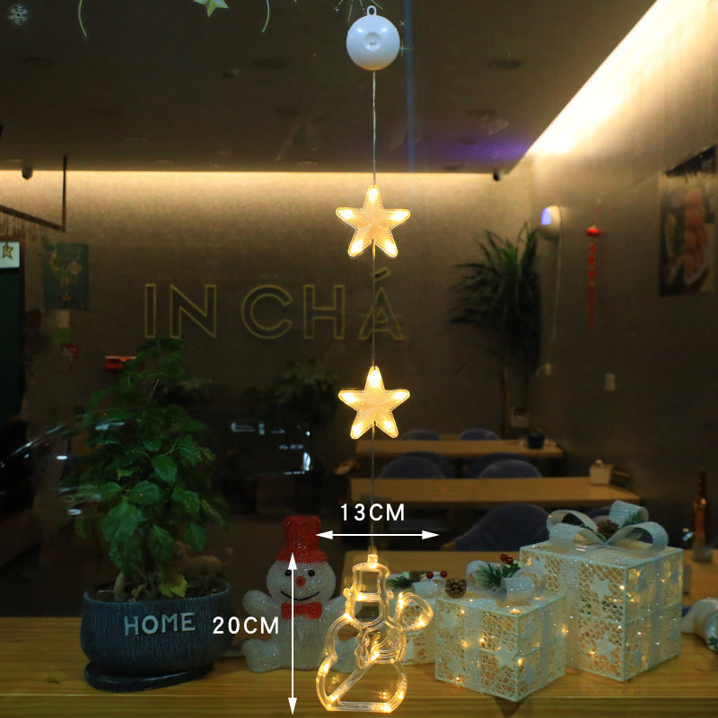 Christmas 3pcs LED Light Star Xmas Tree Hanging Sucker Lamp Window Ornaments Decoration For Home Xmas Navidad New Year Decor Christmas Decorations - Rokkaku 18 online shop