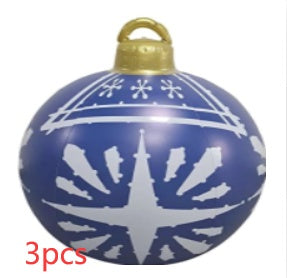 Christmas Ornament Ball Outdoor Pvc 60CM Inflatable Decorated Ball PVC Giant Big Large Balls Xmas Tree Decorations Toy Ball - Rokkaku 18 online shop