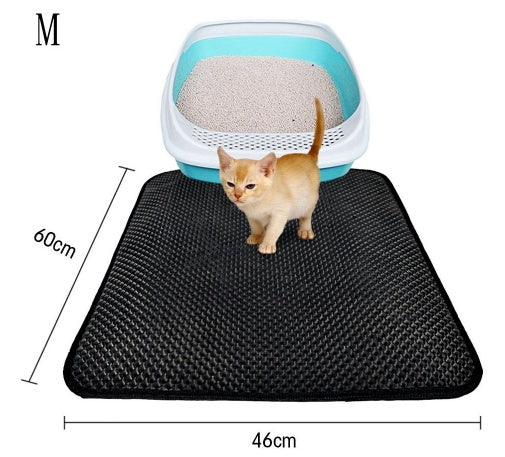 Double Layer Litter Cat Bed Pads Pet Cat Litter Mat Trapping Pets Litter Box Mat Pet Product Bed For Cats House Clean Mat - Rokkaku 18 online shop