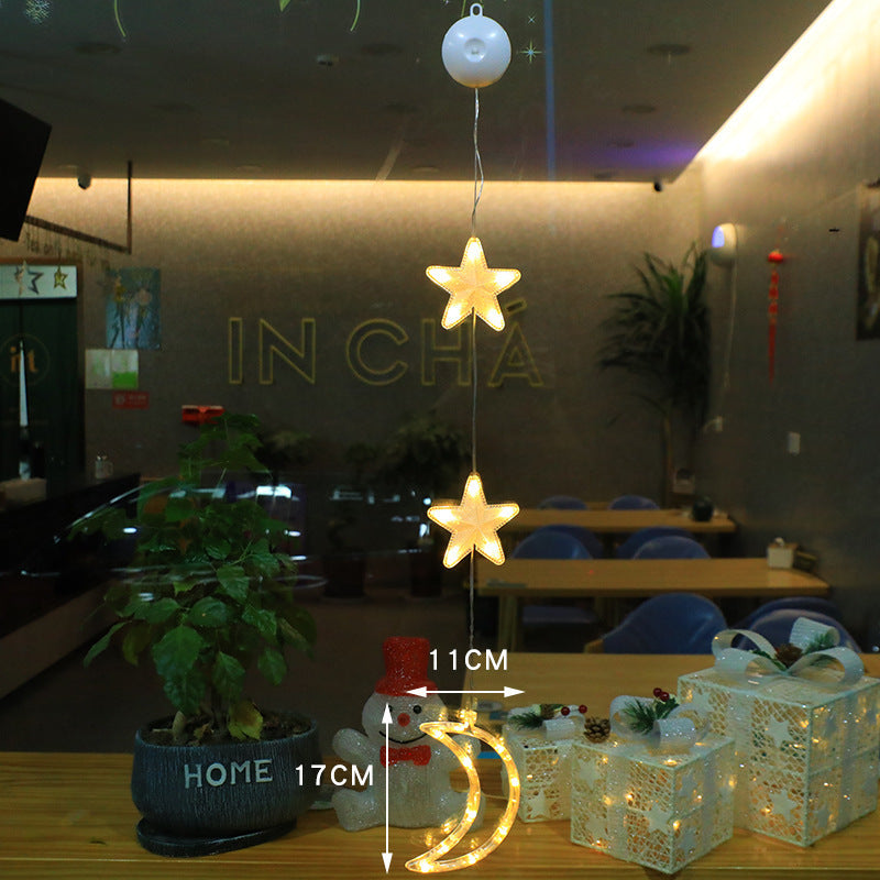 Christmas 3pcs LED Light Star Xmas Tree Hanging Sucker Lamp Window Ornaments Decoration For Home Xmas Navidad New Year Decor Christmas Decorations - Rokkaku 18 online shop