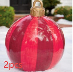 Christmas Ornament Ball Outdoor Pvc 60CM Inflatable Decorated Ball PVC Giant Big Large Balls Xmas Tree Decorations Toy Ball - Rokkaku 18 online shop