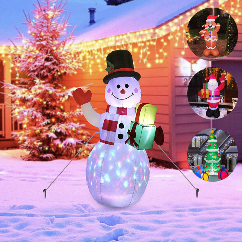 Christmas LED Lights Glowing Santa Tree Snowman Inflatable Doll Outdoor Yard Garden Decor - Rokkaku 18 online shop
