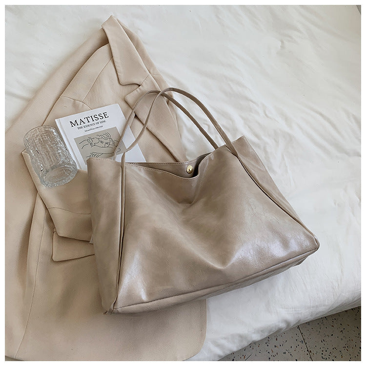 Fashion Handbag New Autumn And Winter Japanese And Korean Large Capacity Soft Leather Shoulder Bag Retro Casual Handbag - Rokkaku 18 online shop