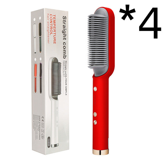 New 2 In 1 Hair Straightener Hot Comb Negative Ion Curling Tong Dual-purpose Electric Hair Brush - Rokkaku 18 online shop