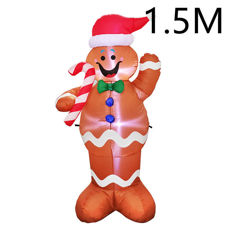 Christmas LED Lights Glowing Santa Tree Snowman Inflatable Doll Outdoor Yard Garden Decor - Rokkaku 18 online shop