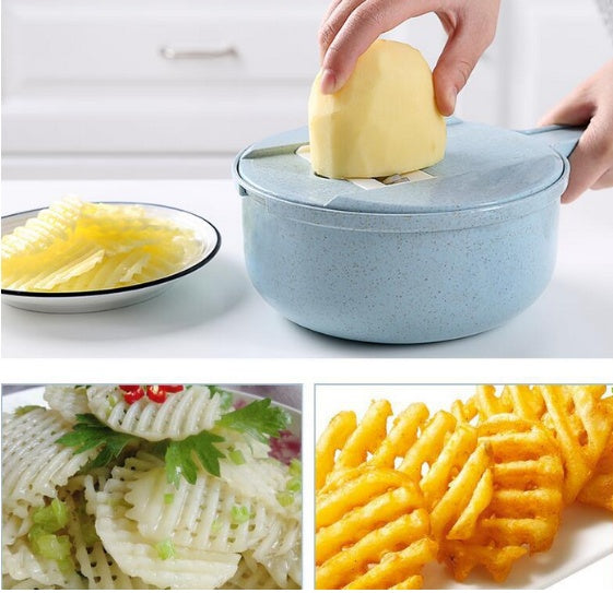 8 In 1 Mandoline Slicer Vegetable Slicer Potato Peeler Carrot Onion Grater With Strainer Vegetable Cutter Kitchen Accessories - Rokkaku 18 online shop