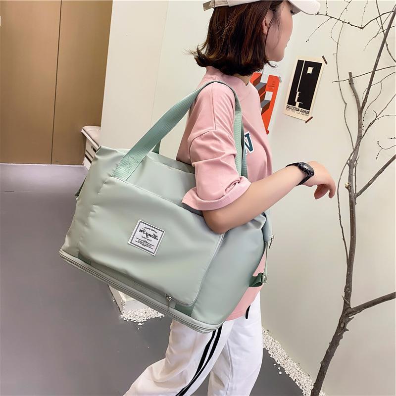 Foldable Storage Travel Bag Waterproof Large Capacity Gym Fitness Bag Weekender Overnight For Women - Rokkaku 18 online shop