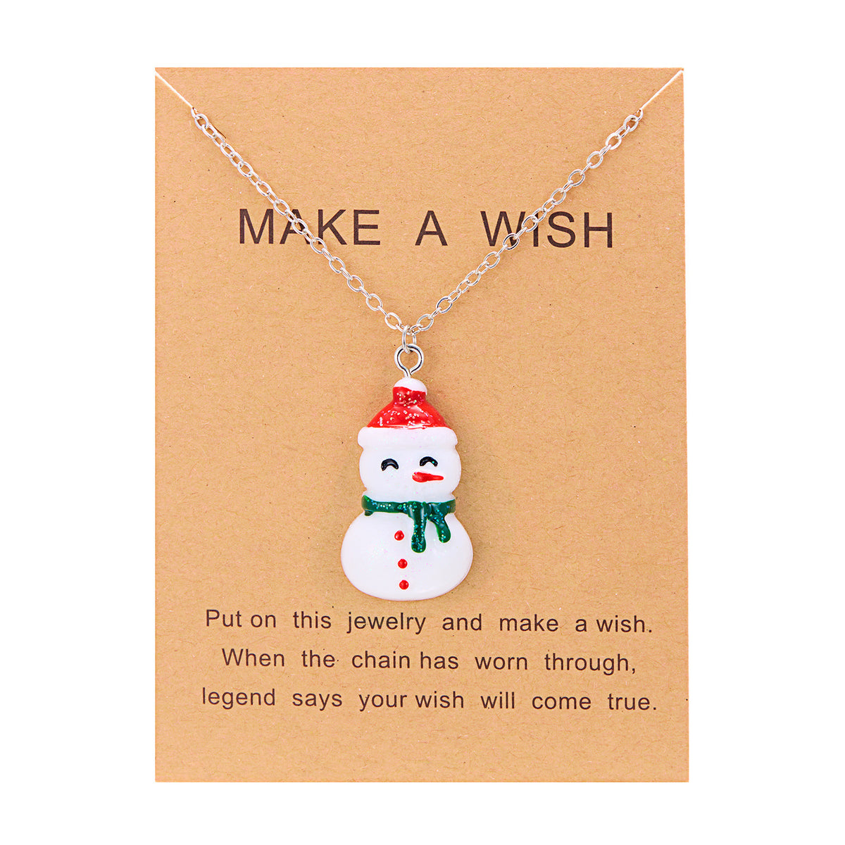 Cute Cartoon Resin Necklace Christmas Snowman Santa Claus Pendant Clavicle Chain Necklace For Women Jewelry - Rokkaku 18 online shop