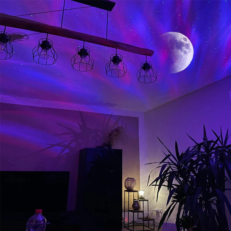 Aurora Borealis Starlight Projectors LED Galaxy Star Atmosphere Galaxy Night Light Home Bedroom Sky Moon Lamp Room Decor Gift - Rokkaku 18 online shop