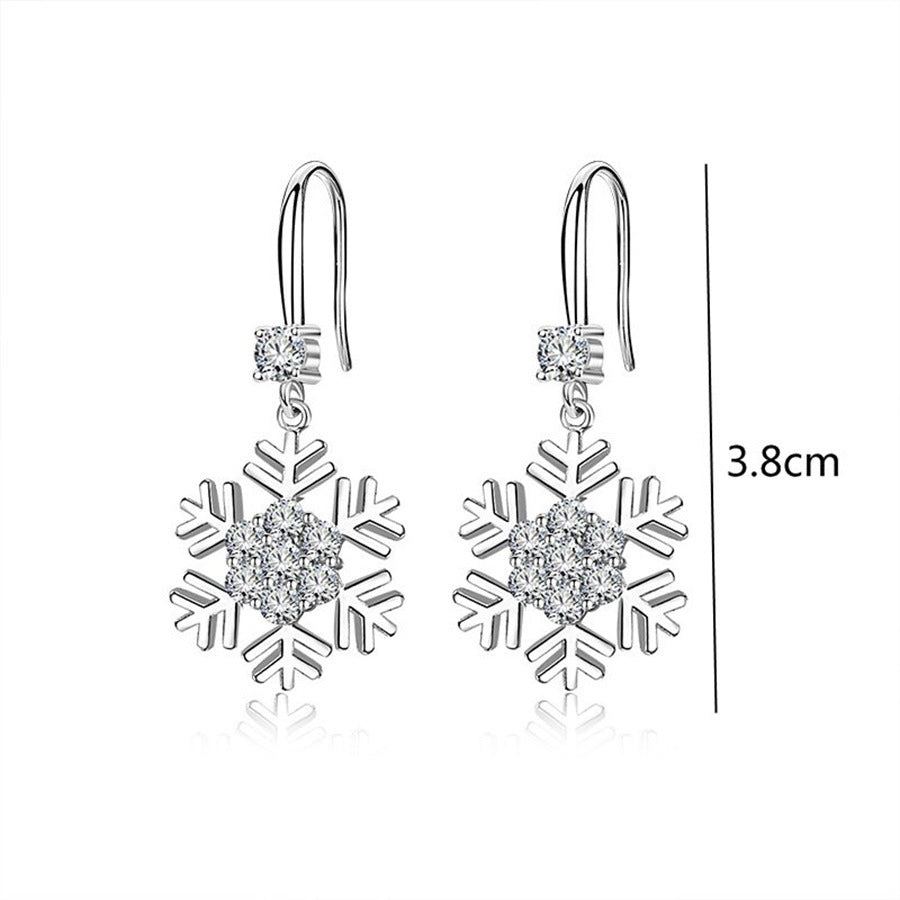 Temperament Snowflake Earrings With Rhinestones Fashion Personalized Christmas Earrings For Women Jewelry - Rokkaku 18 online shop