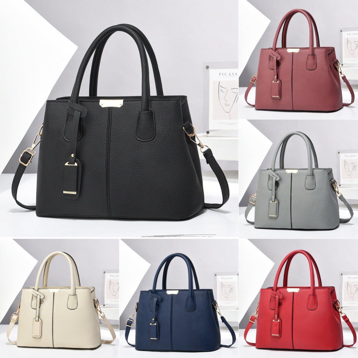Women PU Leather Handbags Ladies Large Capacity Tote Bag Female Square Shoulder Bags New Fashion Crossbody Bags - Rokkaku 18 online shop