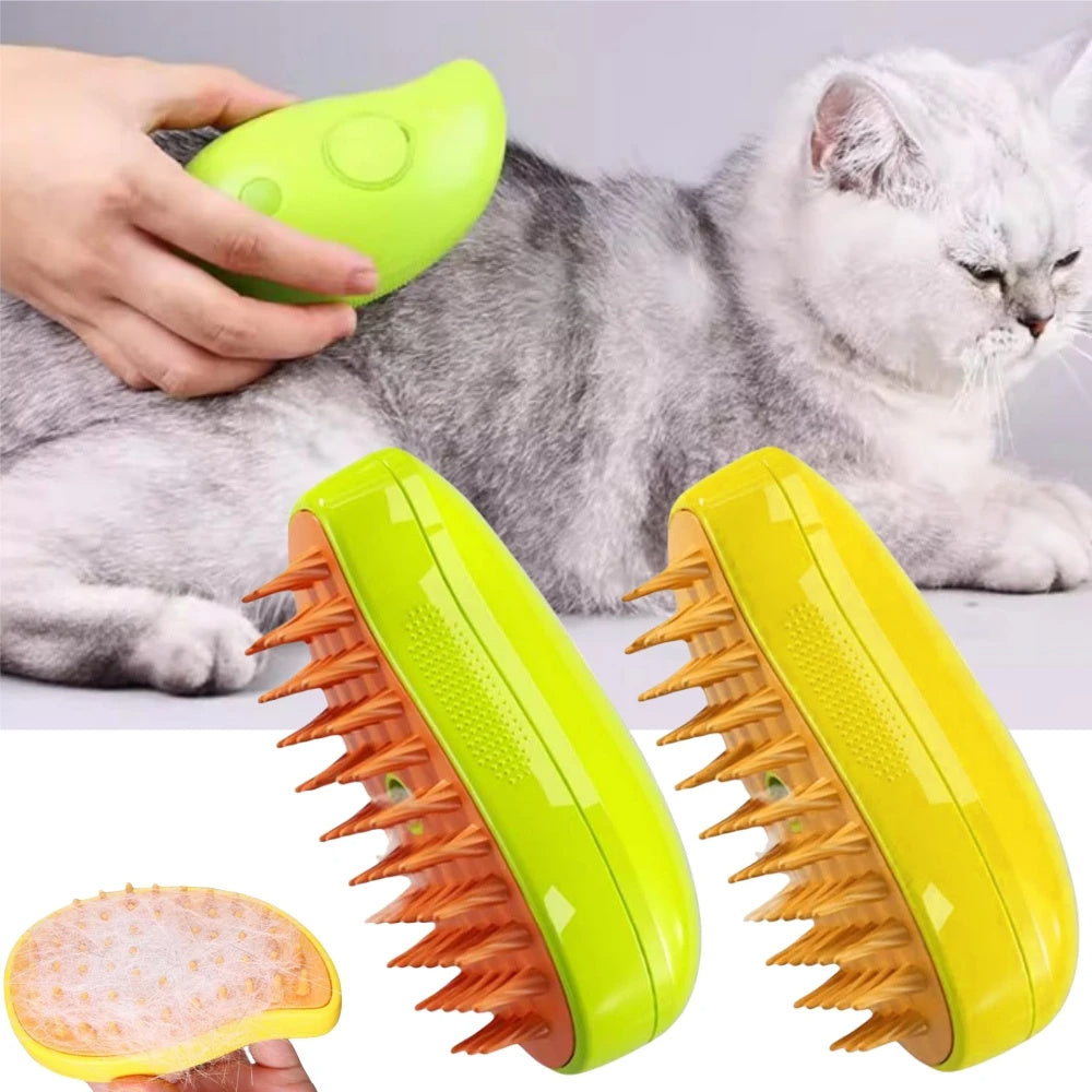 3 In 1 Cat Steam Brush Steamy Dog Brush Electric Spray Cat Hair Brushes For Massage Pet Grooming Comb Hair Removal Combs - Rokkaku 18 online shop