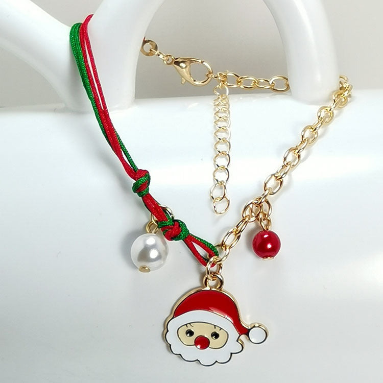 New Christmas Snowman Santa Claus Tree Snowflake Elk Bracelet Christmas Gift Charm Bracelet Chain Pendant For Women New Year Fashion Gift - Rokkaku 18 online shop