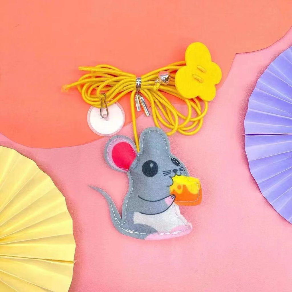 Cat Toys Simulated Cute Toys Funny Self-hey Interactive Toy Rope Grabbing Mouse Telescopic Hanging Cat Pet Supplies - Rokkaku 18 online shop