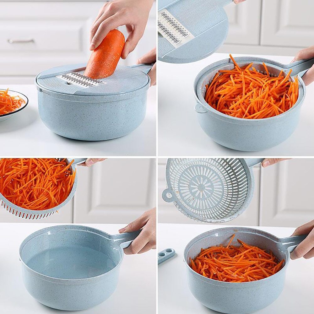 8 In 1 Mandoline Slicer Vegetable Slicer Potato Peeler Carrot Onion Grater With Strainer Vegetable Cutter Kitchen Accessories - Rokkaku 18 online shop