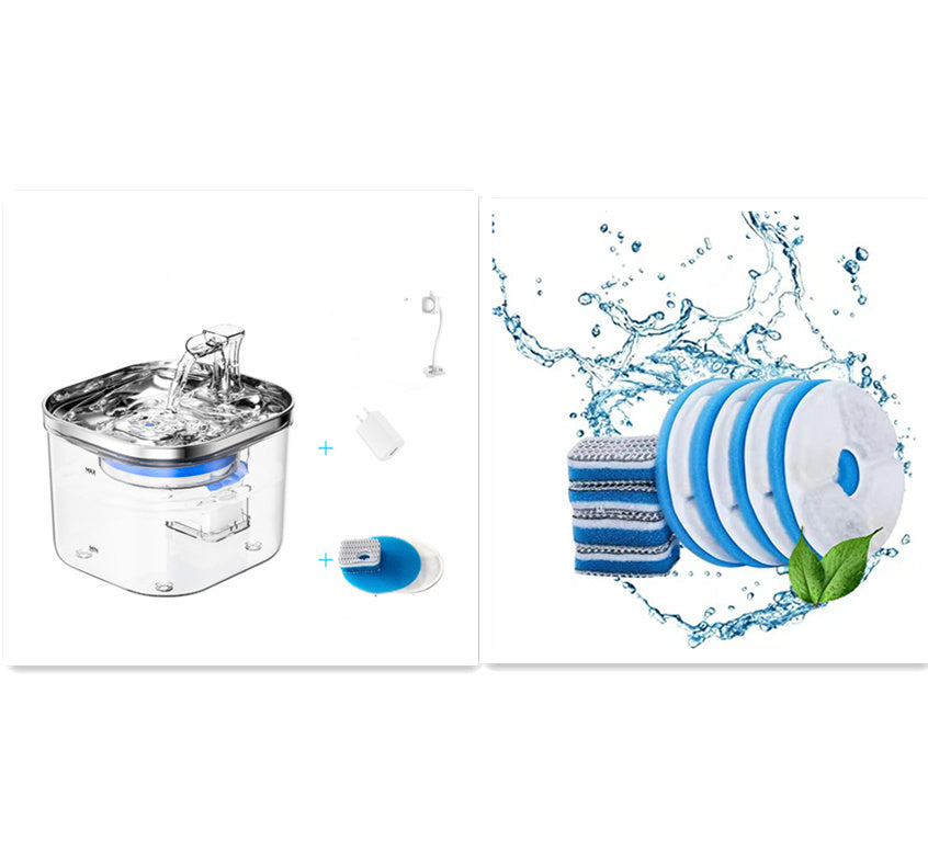 Pet Cat Dog Stainless Steel Automatic Circulation Water Dispenser Intelligent Fountain Pets Accessories - Rokkaku 18 online shop