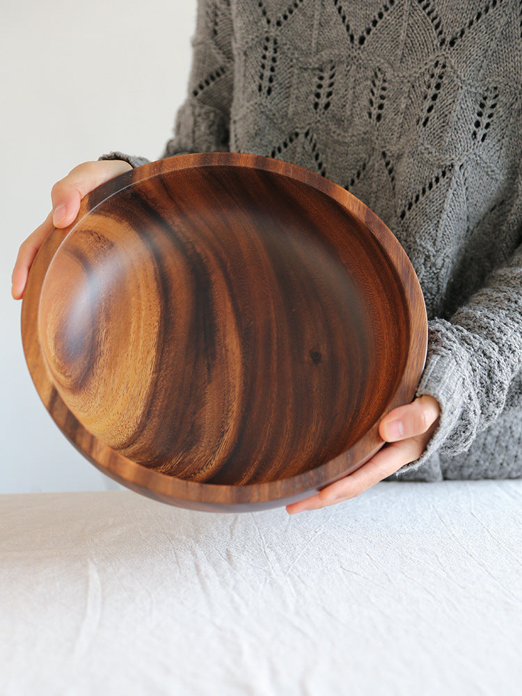 Kitchen Natural Wooden Bowl Household Fruit Bowl Salad Bowl For Home Restaurant Food Container Wooden Utensils Note The Size Hot - Rokkaku 18 online shop