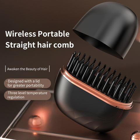 Mini Hair Straightening Comb Wireless Charging Portable Multifunctional Hair Care Not Hurt Hair Styling Comb Hair Straightener - Rokkaku 18 online shop